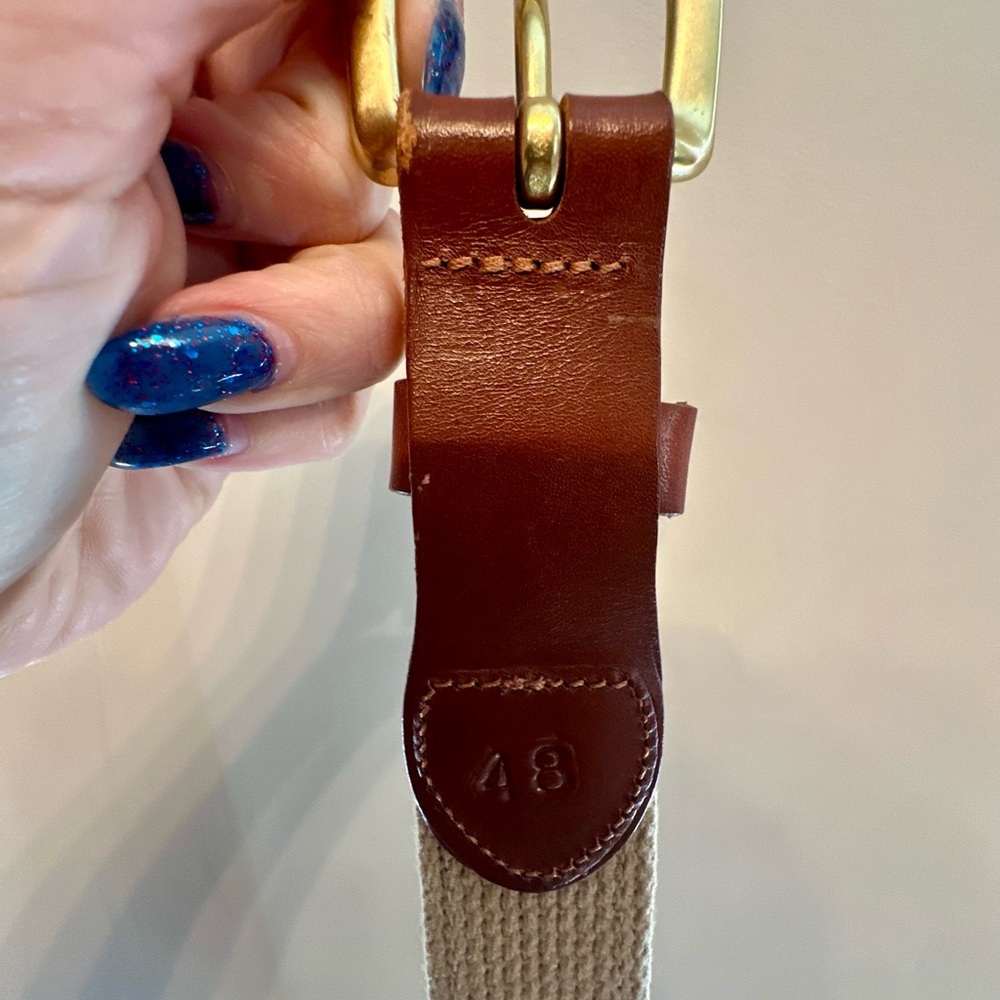 Leather Man Ltd Nautical Blue Crab Embroidered Belt Size 48 - Picture 5 of 8